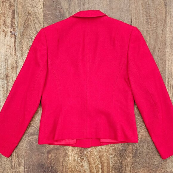 Vtg Pendleton Cropped Blazer Womens Petite Size 6 Red 100% Virgin Wool Jacket - Picture 6 of 6